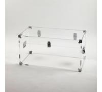 Baule in Cristallo acrilico con finiture e cerniere in acciaio cromato Houdini 80x40x 40 h cm Spessore 10 mm trasparente