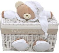 Baule in Vimini con Peluche 61 x 34 x 32 cm Bianco Tato Piccolo 39003P Nanan