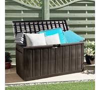 Baule Mobile Contenitore Cuscini Marrone 117x45,5x57,5 cm 270 L