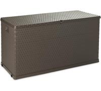 Baule Multiuso da Esterno in Resina Effetto Rattan 420 Litri con Ruote