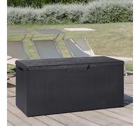 BAULE CASSAPANCA EFF. RATTAN CONTENITORE MULTIUSO RESINA 123X54XH56 CM ANTRACITE