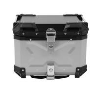 Baule per Moto Bauletto per Moto in Lega di Alluminio 45 Litri Ad Alta capacità di Carico Anti-impatto Impermeabile con Cuscino Posteriore per Moto (SILVER)
