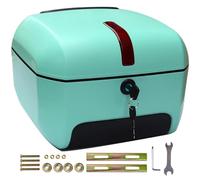 Baule per moto, Capacità di 28 litri, custodia portaoggetti che può contenere il casco(Cyan)