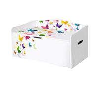 Baule portagiochi in Legno per Bambini con Stampa Organizer con Farfalle L68xP28xH40 cm Butterflies