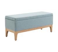 Baule portaoggetti per camera da letto HOMCOM 72L imbottito in lino verde chiaro