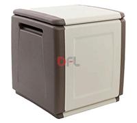 BAULE PORTATUTTO IN POLIPROPILENE MULTIUSO CM. 54X53X57H TORTORA/ECRU'