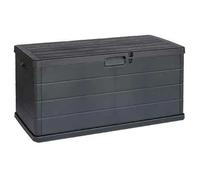Domo Mea Baule da170 Litri Effetto Legno, Contenitore Stoccaggio, in Resina Antracite, Dimensioni 78L x 55l x 52H cm