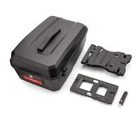 Baule superiore per bicicletta con piastra adattatrice - Bauletto per bici a sgancio rapido con maniglia - Portapacchi per bici bloccabile e impermeabile, grande capacità (Base suitcase)