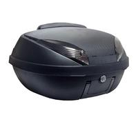 BAULETTO 52L NERO OPACO E CARBON 58X45X32,5CM CON PIASTRA FISSA E SCHIENALINO