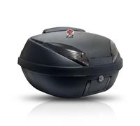 BAULETTO 52L NERO OPACO E CARBON 58X45X32,5CM CON PIASTRA FISSA E SCHIENALINO