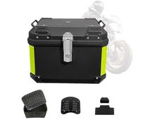 Bauletto, Bauletto Tour Tail Box, con Piastra di Base per riporre Il Casco, Schienale Morbido e Striscia di Segnalazione Notturna (Colore: Argento, Dimensioni:) (Nero 45L)