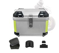 Bauletto, Bauletto Tour Tail Box, con Piastra di Base per riporre Il Casco, Schienale Morbido e Striscia di Segnalazione Notturna (Colore: Argento, Dimensioni:) (Argento 57L)