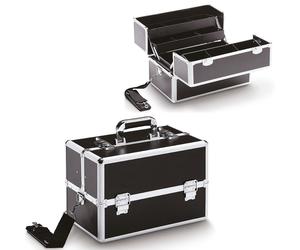 Bauletto con tracolla con scomparti chiusura con chiave per estetista make up
