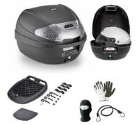BAULETTO E300NT2B VALIGIA GIV I 30LT NERO PER MOTO SCOOTER COMPATIBILE CON BETA MOTOR RR 300 ENDURO 2T BAULE COMPRESO DI PIASTRA E KIT UNIVERSALE PER PORTAPACCHI POSTERIORE 41X40X30CM