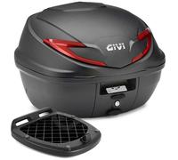 BAULETTO GIVI B39N MONOLOCK 39L NERO ROSSO CON PIASTRA UNIVERSALE MOTO SCOOTER