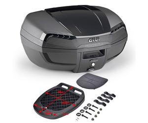 Bauletto Givi E46NB Riviera Black Edition nero con cover verniciata e piastra
