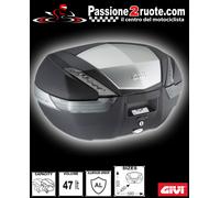 bauletto givi v47 tech con la staffa e piastra per kawasaki z 750 s anno 05 >07