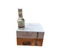 bauletto idea Regalo natale 250g Cioccolatini praline con crema alla grappa mangilli con Miniatura Bottiglia 3 cl grappa mangilli