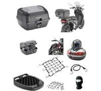 BAULETTO K45NN QUADRO MONOLOCK+PIASTR RETE KAPPA PER 2 CASCHI INTEGRALI/JET + ACCESSORI 45LT. INSERTI NERI PER MOTO-SCOOTER CON PORTAPACCHI POSTERIORE COMPATIBILE CON DUCATI MONSTER 696