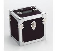 Bauletto, marca Steepletone modello SRB07GL CD, stile retrò, per trasporto e deposito di dischi in vinile di dimensioni 17,5 cm, Black