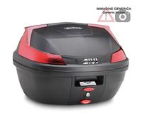 Bauletto Monolock 37lt nero con catadiottri ross + piastra e kit universale GIVI