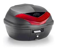 K355N2 - Bauletto Moto Kappa Monolock catadiottro rosso 35lt