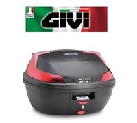Bauletto Monolock nero catadiottri rossi, 37 Lt con piastra e kit univ B37N GIVI