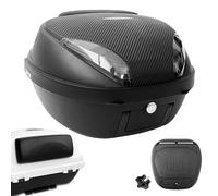 Bauletto moto 42L,Bauletto Universale Scooter,Topcase per moto Scooter,Baule da Moto Top case Valigia Rigida con piastra,schienale - Nero(Nero)