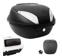Bauletto moto 42L,Bauletto Universale Scooter,Topcase per moto Scooter,Baule da Moto Top case Valigia Rigida con piastra,schienale - Nero(Bianca)