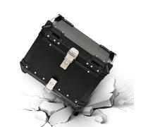 Bauletto moto alluminio Top Case, Impermeabile Valigia Bauletti Per Moto Universale Bauletto Scooter Alluminio Con Schienale Morbido 28L 36L 45L 55L 65L 80L 100L(Nero,28L)