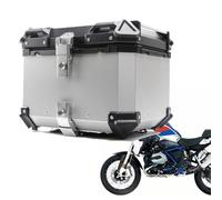 Bauletto Moto Alluminio Valigia Top Case Universale 45L 55L 65L 80L 100L Baule Per Scooter con serratura di sicurezza, Impermeabile Bauletti Per Moto(Silver,100L)
