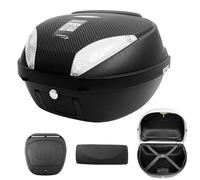 Bauletto moto Nero,Baul per Moto Top Case box bagagli per moto Top case 42L per 1 casco,bauletto scooter Universal,Valigia Moto con serratura di sicurezza(Bianca)