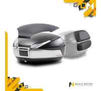 Bauletto moto SHAD SH 48 L titanio carbon look con schienalino Cod. D0B48406R