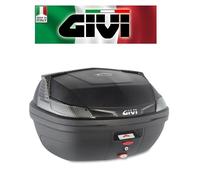 Bauletto nero goffrato catadiottri fume',con piastra kit universale B47NTML GIVI