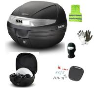 BAULETTO PER 1 CASCO INTEGRALE VALIGIA DA 29 LT SH29 PER PORTAPACCHI POSTERIORE MOTO SCOOTER COMPATIBILE CON APRILIA ATLANTIC 125 BAULE COMPLETO DI PIASTRA PER STAFFE E/O PORTAPACCHI+KIT MONTAGGIO