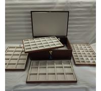 Bauletto per Monete Antiche con 5 Vassoi Numismatici in Velluto