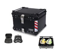 Bauletto Per Moto 25L 30L 36L 45L 55L 65L Top Case Universale Valigia Topcase con serratura di sicurezza, Per Scooter Baule Argento/Nero(Nero,30L)