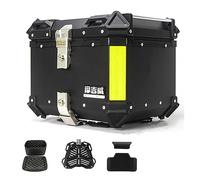 Bauletto Per Moto, 36L 45L 55L 65L Bauletti Per Moto Impermeabile Baule Per Casco Alluminio, Box Bagagli Per Moto Con Serratura Di Sicurezza Top Case Per Conservazione Casco(Nero,45L)