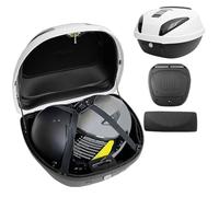 Bauletto per moto,Baule Moto Scooter 42L,Bauletto per Scooter Valigia Top Case motocicletta bianca,Bauletto posteriore per 1 casco,con schienale e piastra di montaggio(Nero)