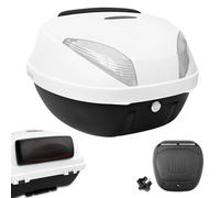 Bauletto per Scooter,Top Case Moto Bauletto moto universale,Top Box posteriore Portaoggetti per Motocicletta,Valigia rigida 42L con piastra e schienale,bianco(Bianca)