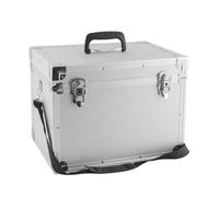 Bauletto porta accessori in alluminio con tracolla e doppia vaschetta regolabile