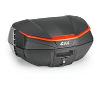 GIVI BAULE V49 AIR Bauletto Moto, Nero, Sistema Wingflow con 4 Alette Argentate (NERO ROSSO)