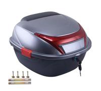 Bauletto posteriore per moto, impermeabile, con grandi riflettori | portabagagli con base integrata per vestiti, cappelli e articoli da viaggio, Grigio argento, riferimento alla descrizione
