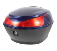 Bauletto Posteriore Scooter in Plastica Blu Navy per Casco e Commissioni | Superficie Facile da Pulire, Installazione Facile, Chiavi Incluse, Riflettore Grande, Uso Quotidiano All'aperto