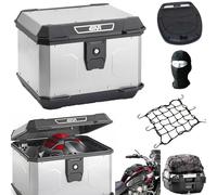 BAULETTO QUADRATO ALLUMINIO+PIASTRA+RETE+TAPPETO GIVI PER 1 CASCO INTEGRALE/JET + ACCESSORI 44LT SGANCIO CRABLOCK MOTO-SCOOTER CON PORTAPACCHI COMPATIBILE CON VOGE SFIDA SR16 200