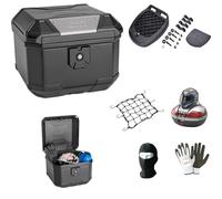 BAULETTO QUADRATO MONOLOCK+PIASTRA+RETE GIVI PER 1 CASCO INTEGRALE/JET + ACCESSORI 38LT INSERTI GRIGI PER MOTO-SCOOTER CON PORTAPACCHI COMPATIBILE CON A-PRILIA SCARABEO 50