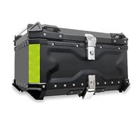 Bauletto Scooter Alluminio Top Case Baule da Moto 65L 80L 100L Impermeabile Valigia Bauletti per Moto Quad Motorbike Motocicletta, con Schienale Morbido (Color : Nero, Size : 65L)