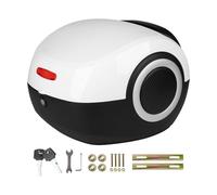 WWERTYY Bauletto Scooter Universale Moto Adventure Bauletto Top Case Posteriore Baule Moto 35L Bagaglio per Moto con Serratura di Sicurezza Valigia Moto con Schienale White