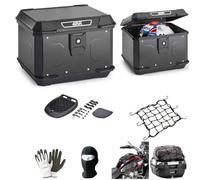 BAULETTO STILE ALLUMINIO COLORE NERO+PIASTR RETE+TAPPETO GIVI PER 1 CASCO INTEGRALE/JET + ACCESSORI 44LT SGANCIO CRABLOCK MOTO-SCOOTER CON PORTAPACCHI COMPATIBILE CON KYMCO DOWNTOWN 125i