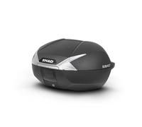 Bauletto Top Case Shad SH47 Universale Moto Scooter Nero Con Catadiottro Bianco 47 lt Litri